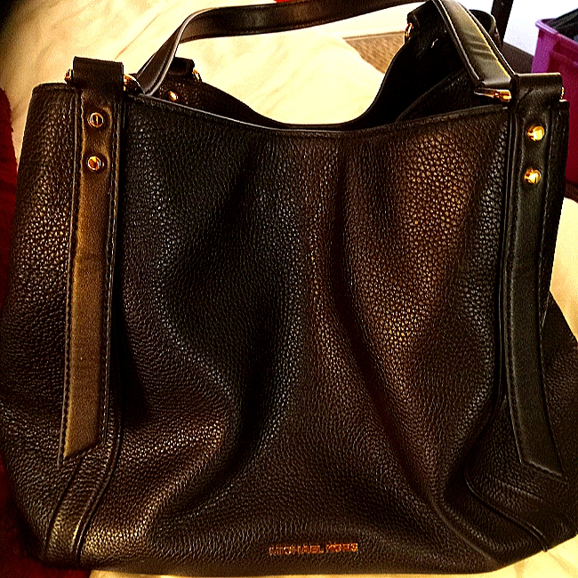 Lg Michael Kors Signature Black Shoulder Bag  Tote